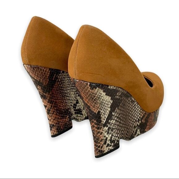 Material Girl Platform Snakeskin Faux Suede Shoes - Picture 8 of 9